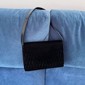 Adrienne Vittadini‎ Black Velvet Women’s Shoulder Bag